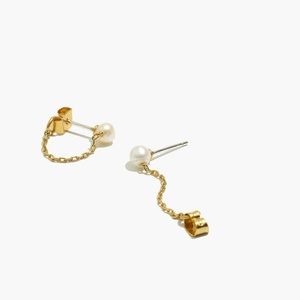 Madewell freshwater pearl chain stud earring